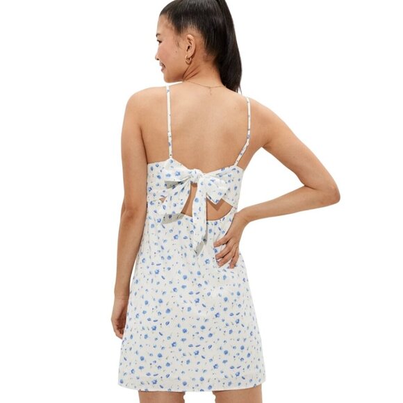 Floral Print Sleeveless Midi Dress By American Eagle  Lightweight Linen Blend  A - Picture 2 of 7